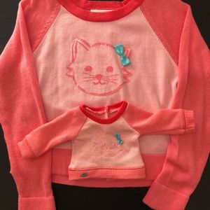 American Girl matching sweater doll & girl